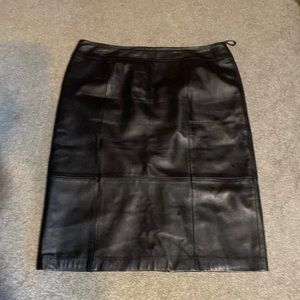Talbots petites leather skirt